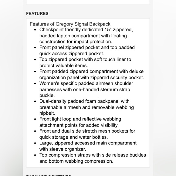 Gregory Signal Mineral Gray Backpack 32L - Compartments to Organize Everything! - Picture 10 of 11